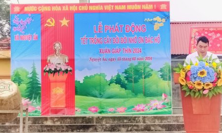 Hình ảnh lễ phát động tết trồng xây đời đời nhớ ơn Bác Hồ xuân Nhâm Thìn trên địa bàn xã Nguyệt Ấn